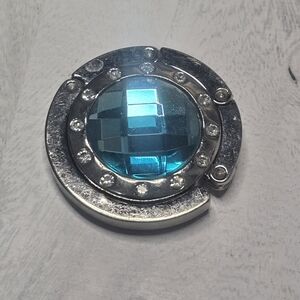 Metal Foldable Blue Bag Purse Hook Hanger Tabletop Holder [ Read Details ]